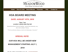 Tablet Screenshot of meadowwoodhoa.com